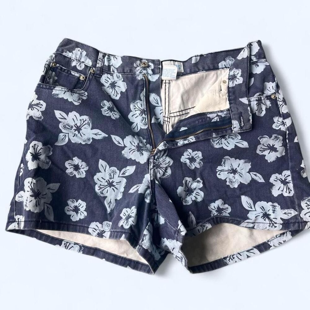 American Vintage Navy Floral Jean Shorts